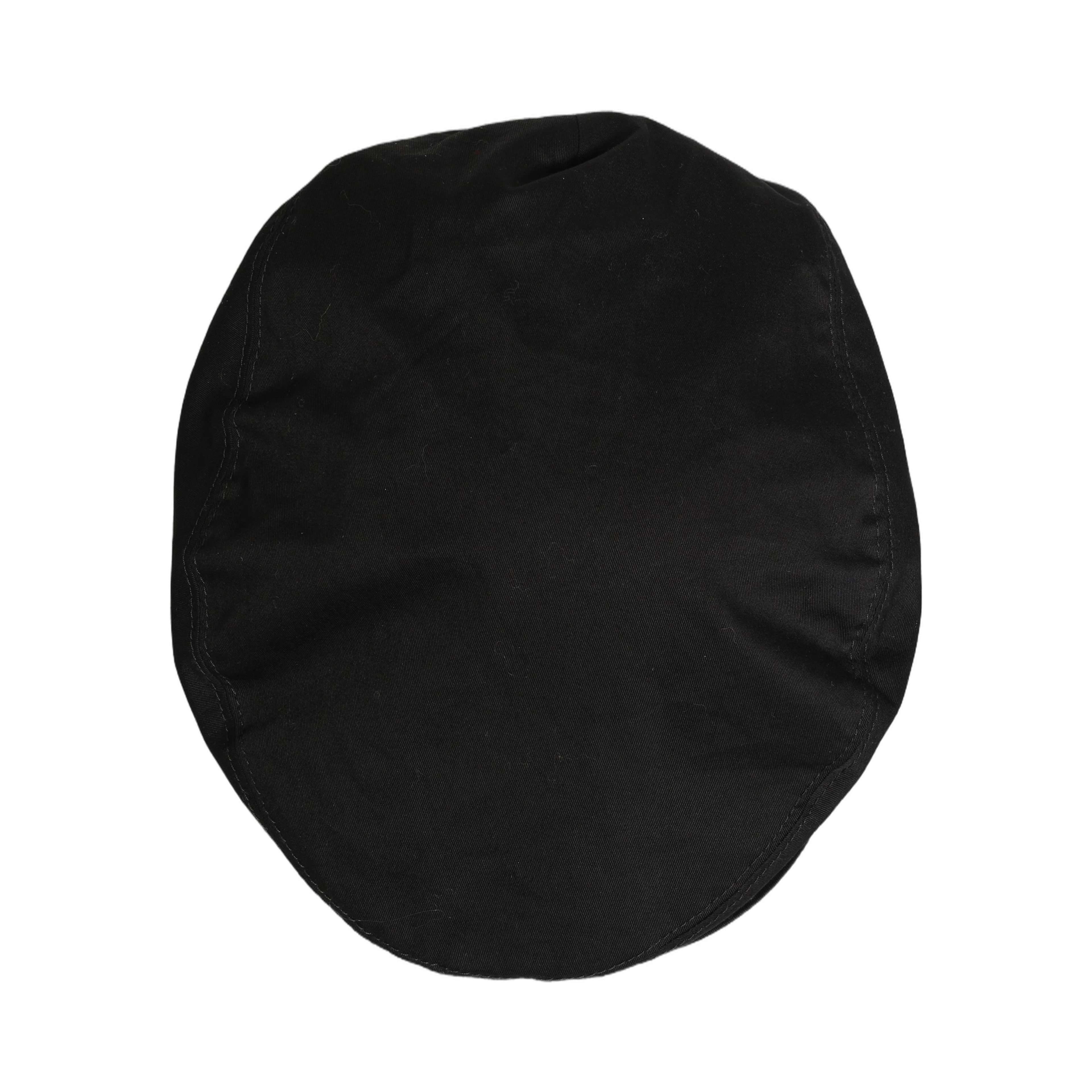 Men Black Cotton Stretch Newsboy Cloth Capello Hat