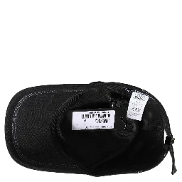 Men Black Cotton 6 Panel Baseball Capello Hat