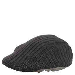 Men Dark Gray Wool Knitted Newsboy Capello Hat
