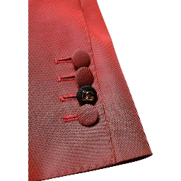 Red Wool Single Breasted Men Blazer Jacket