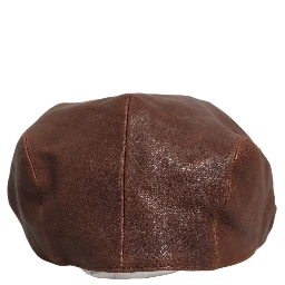Men Brown Lamb Leather Newsboy Cloth Capello Hat