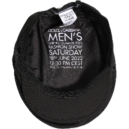 Men Black Cotton Stretch Newsboy Cloth Capello Hat