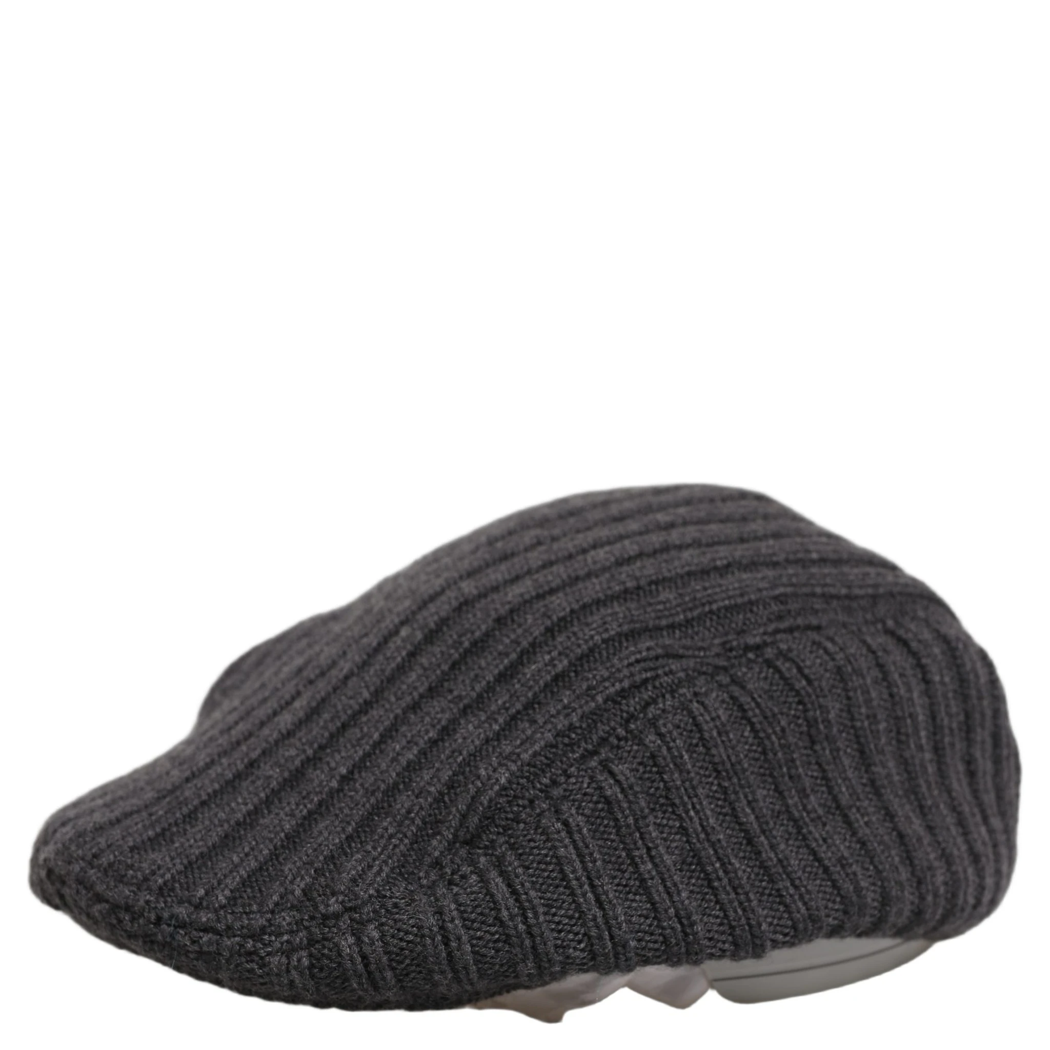 Men Dark Gray Wool Knitted Newsboy Capello Hat