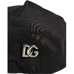 Men Black Cotton Stretch Newsboy Cloth Capello Hat