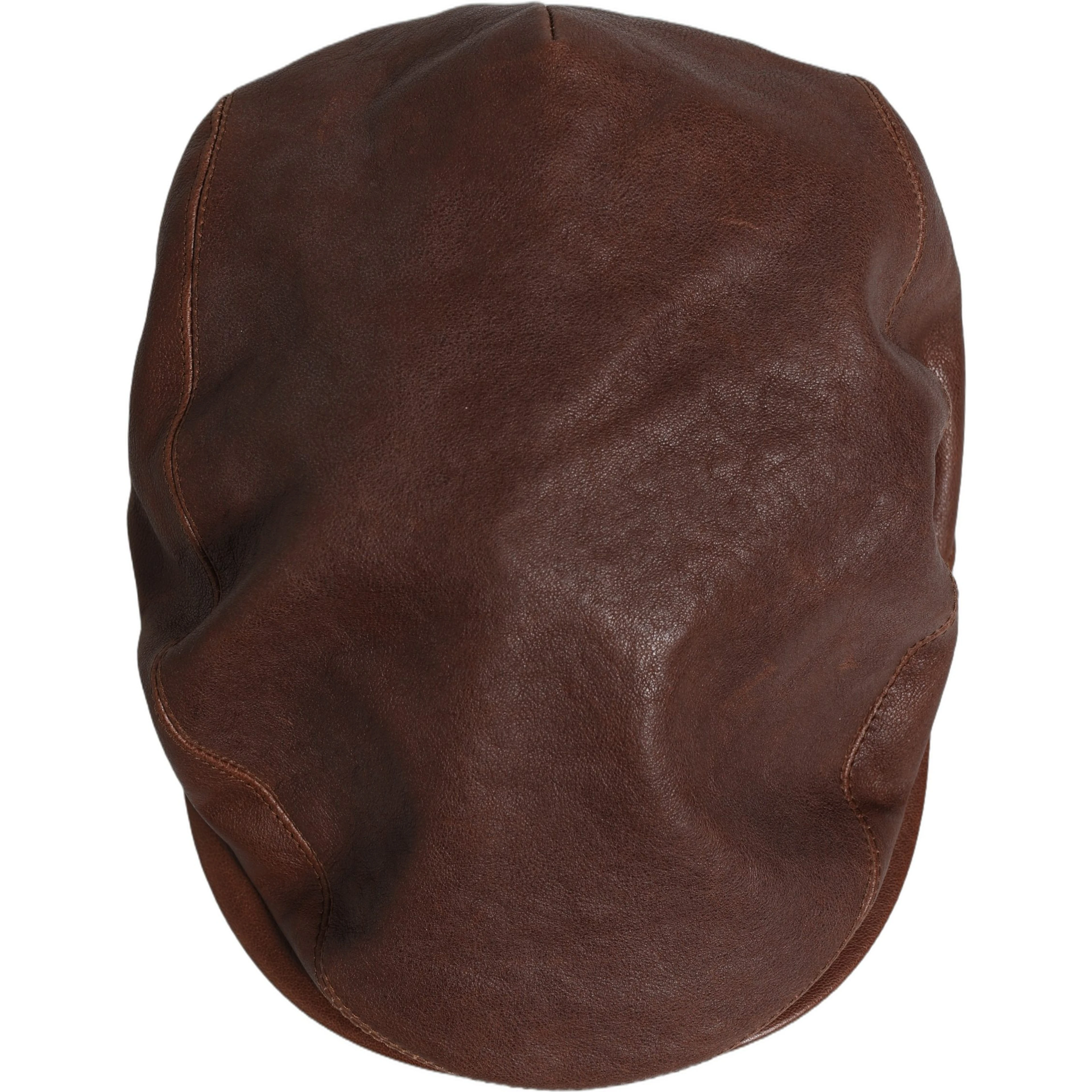Men Brown Lamb Leather Newsboy Cloth Capello Hat