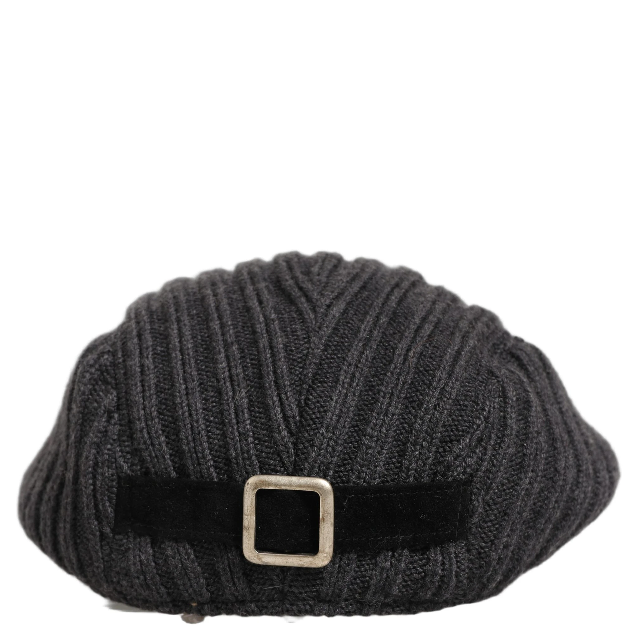 Men Dark Gray Wool Knitted Newsboy Capello Hat