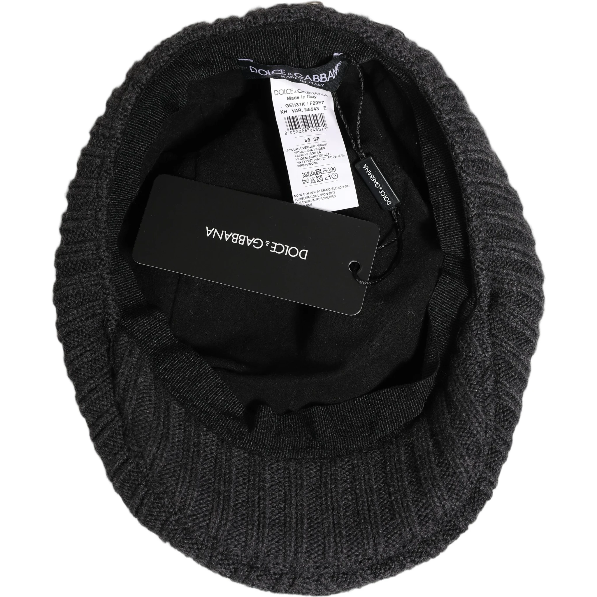 Men Dark Gray Wool Knitted Newsboy Capello Hat