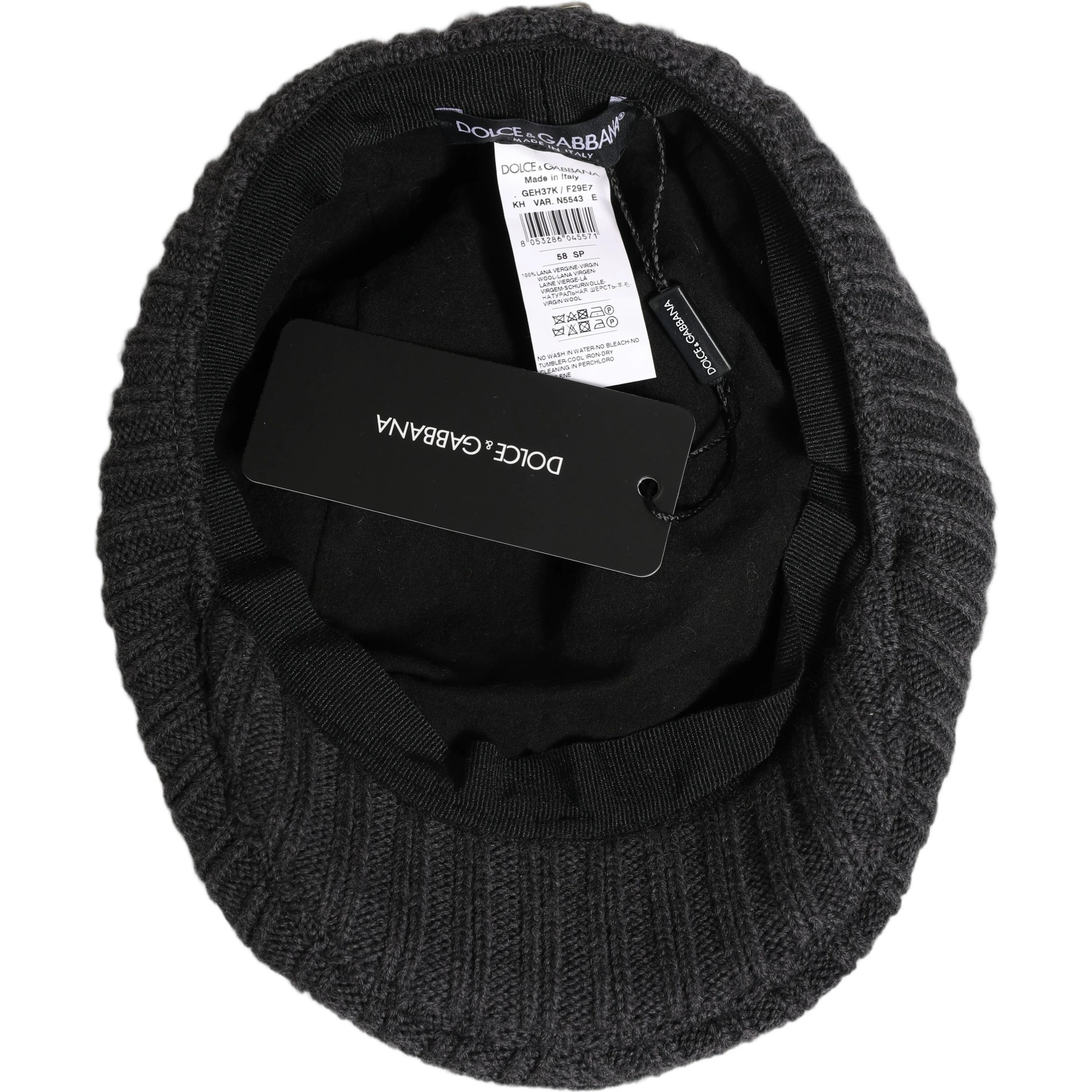 Men Dark Gray Wool Knitted Newsboy Capello Hat