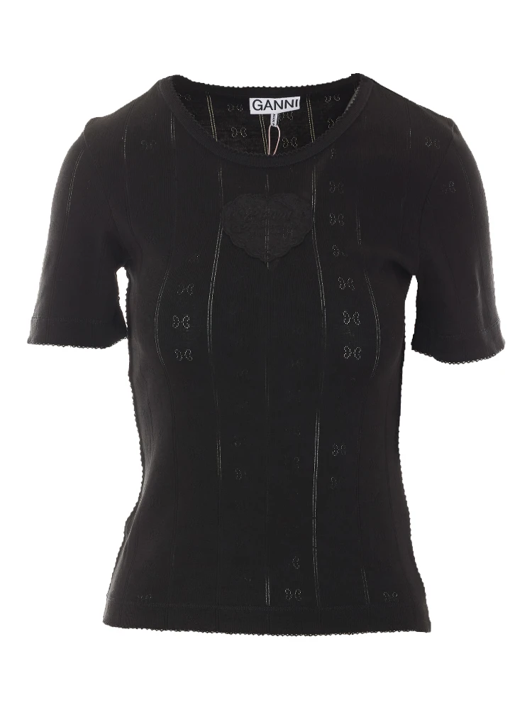 GANNI T-shirts and Polos Black