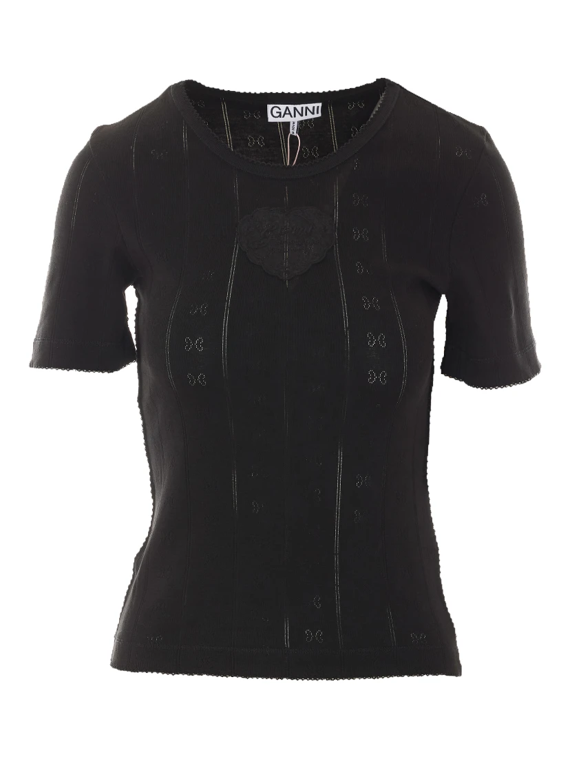 GANNI T-shirts and Polos Black