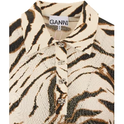 GANNI T-shirts and Polos Beige