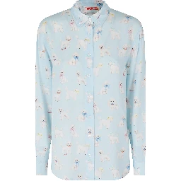 POODLE PRINT CREPE DE CHINE SHIRT