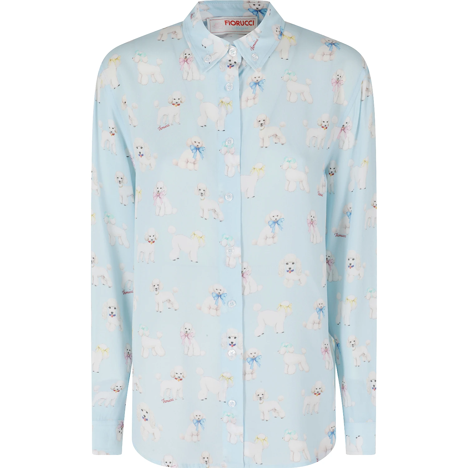 POODLE PRINT CREPE DE CHINE SHIRT