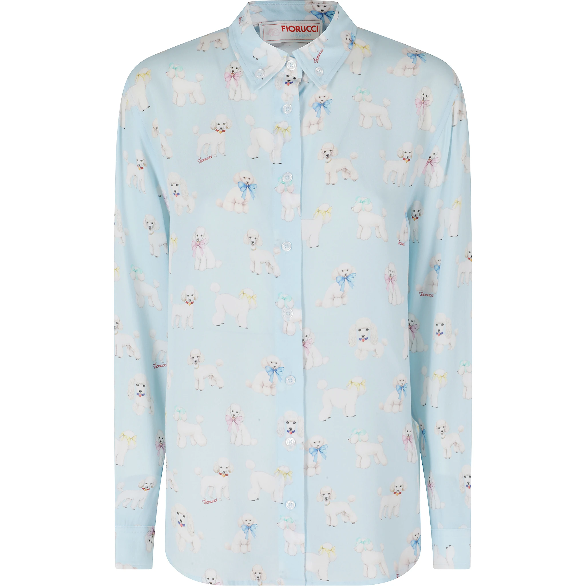 POODLE PRINT CREPE DE CHINE SHIRT