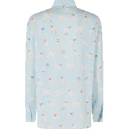 POODLE PRINT CREPE DE CHINE SHIRT