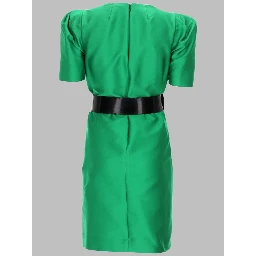 satin belted mini dress