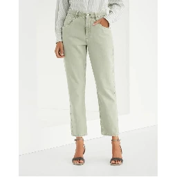 Green Cotton Straight-Leg Jeans