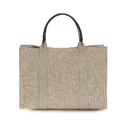 Beige Fabric Handbag
