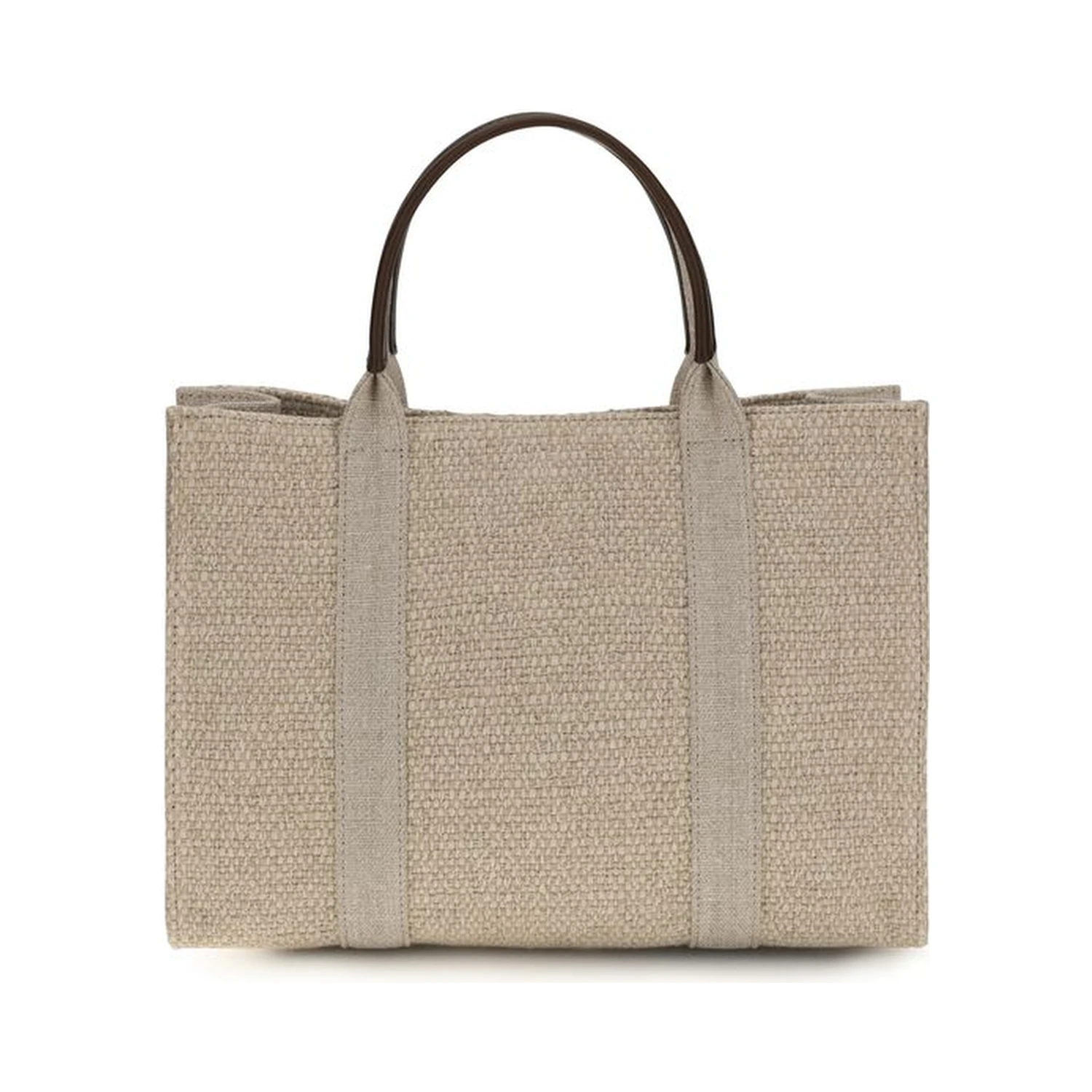 Beige Fabric Handbag