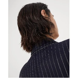 Bicolor Cotton Full-Length Jacket