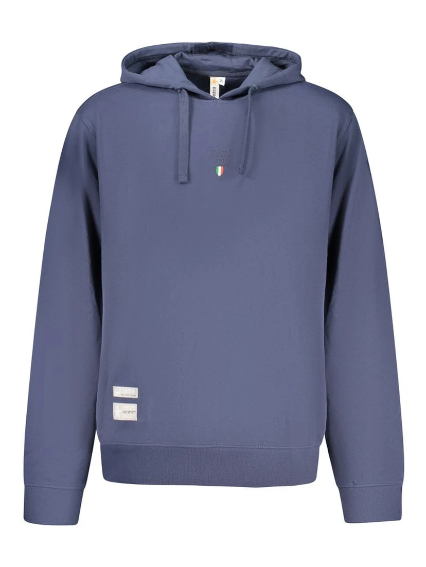 Blue Cotton Men's Hoodie