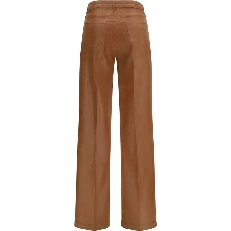 Beige Cotton High-Waisted Jean