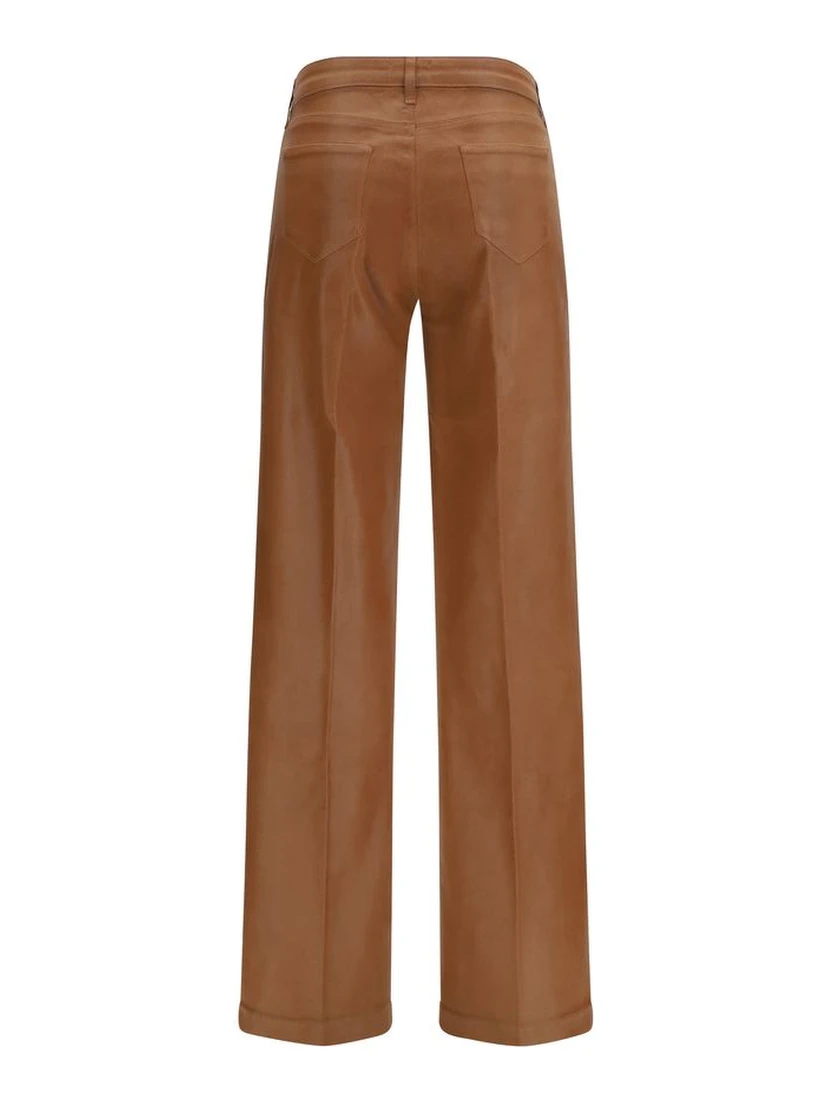 Beige Cotton High-Waisted Jean