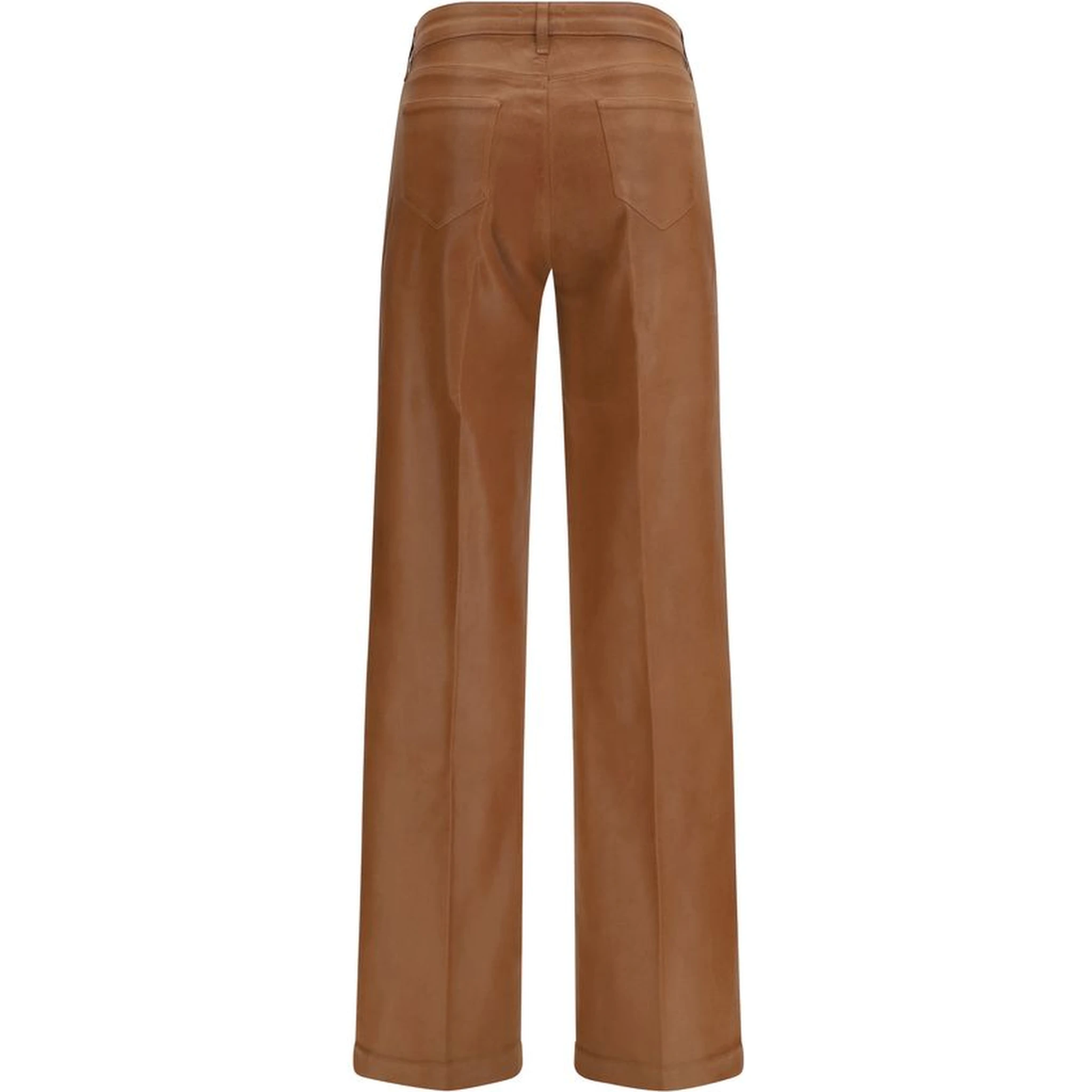 Beige Cotton High-Waisted Jean