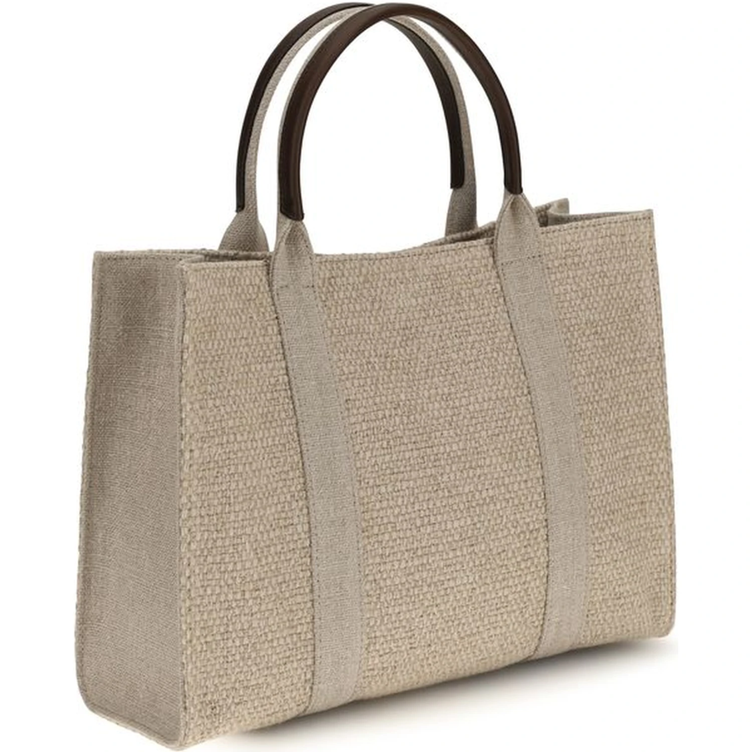 Beige Fabric Handbag