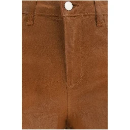 Beige Cotton High-Waisted Jean
