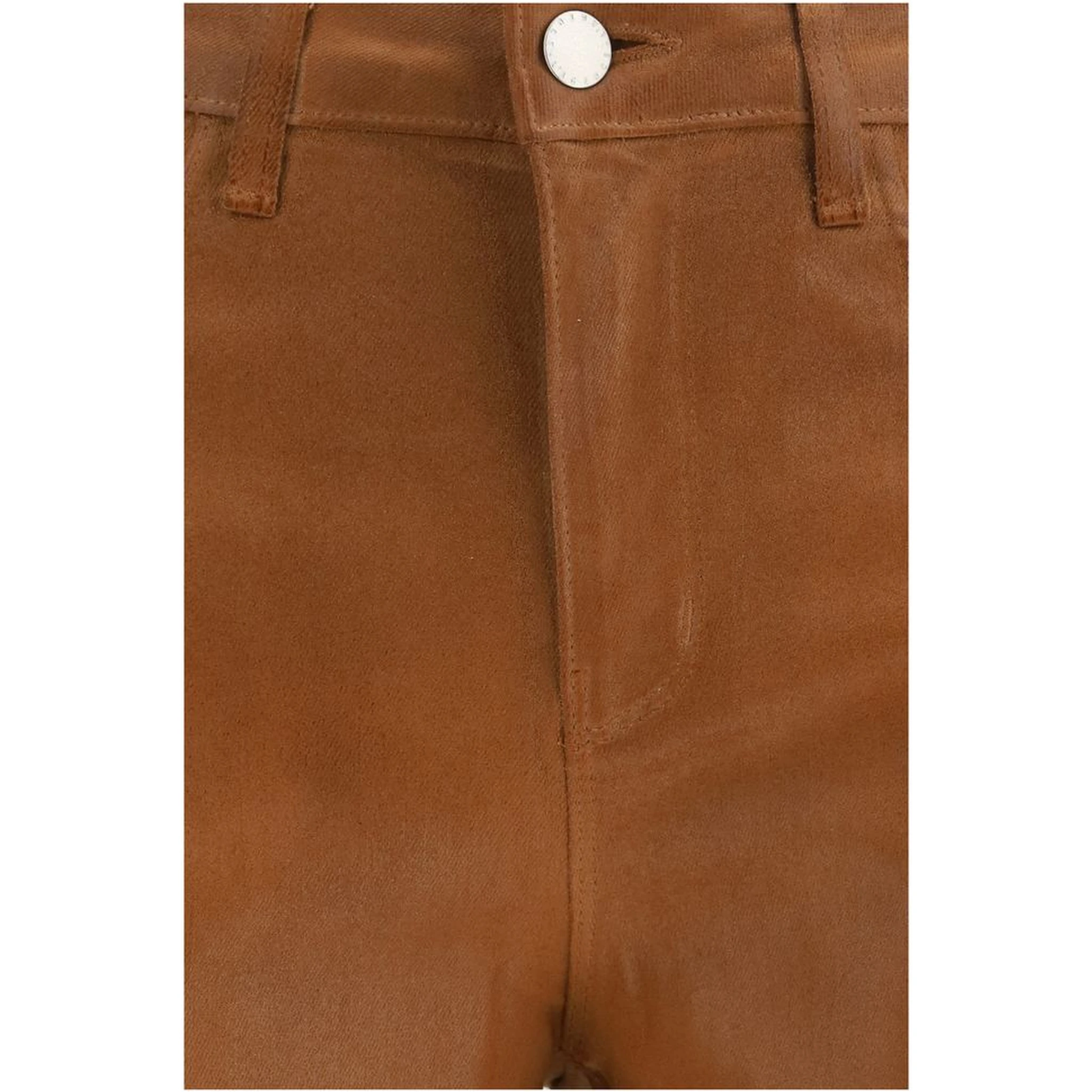 Beige Cotton High-Waisted Jean