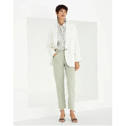 Green Cotton Straight-Leg Jeans
