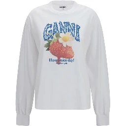 White Cotton Long Sleeve T-Shirt