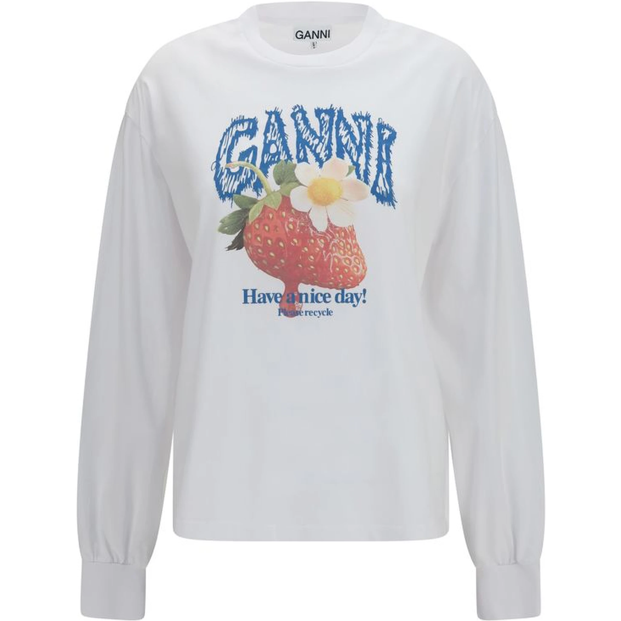 White Cotton Long Sleeve T-Shirt