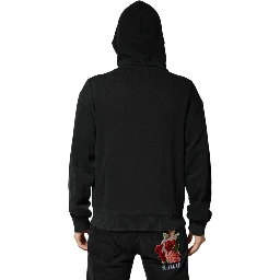 Black Full Zip Hooded Men Sweatshirt Sweater