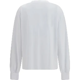 White Cotton Long Sleeve T-Shirt