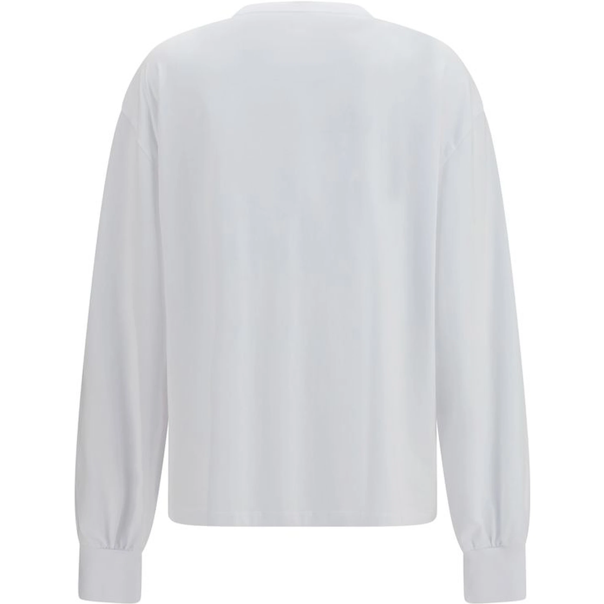 White Cotton Long Sleeve T-Shirt
