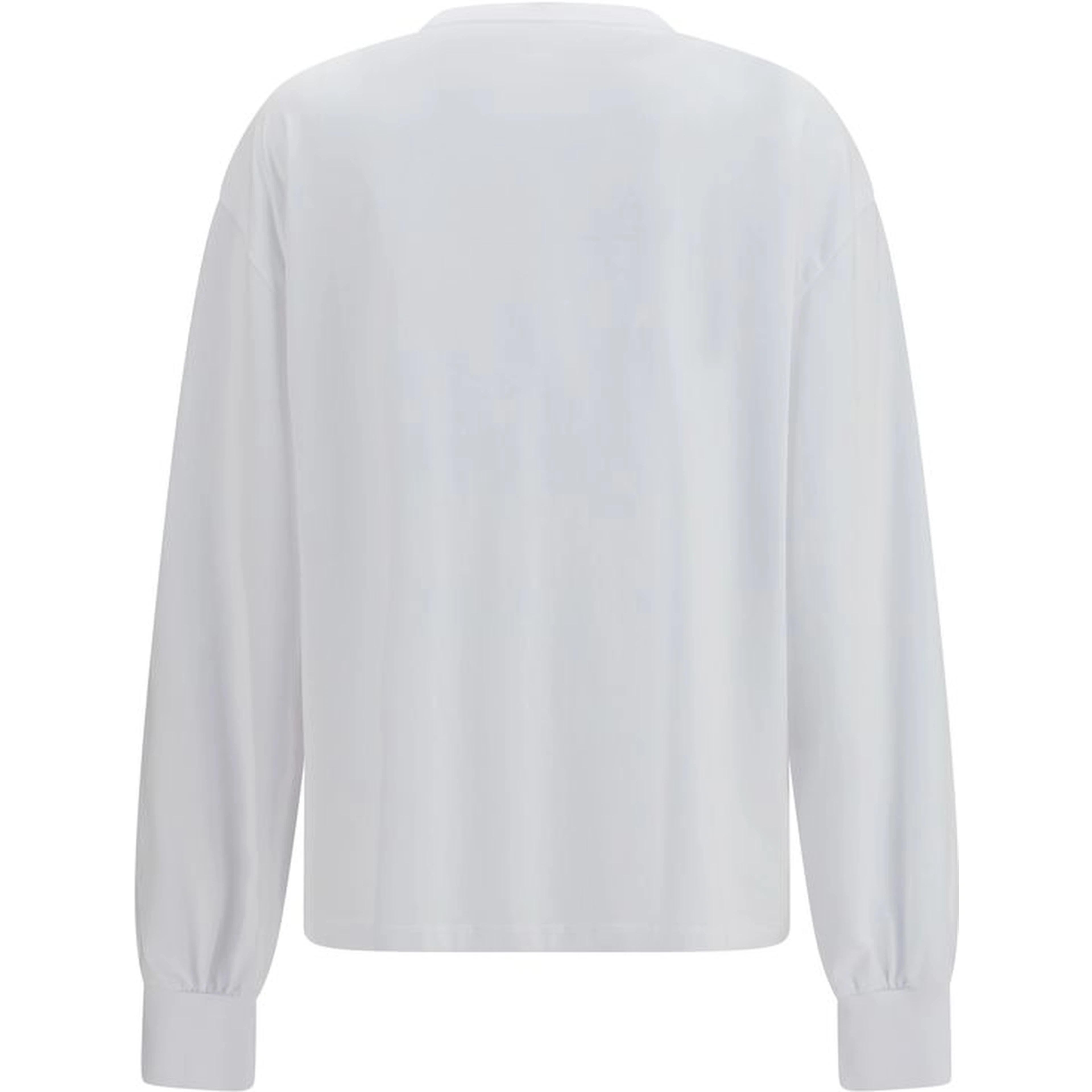 White Cotton Long Sleeve T-Shirt