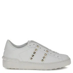White Calf Leather Bos Taurus Sneakers
