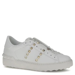 White Calf Leather Bos Taurus Sneakers