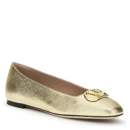 Gold Napa Leather / Calf Bos Taurus Ballet Flats