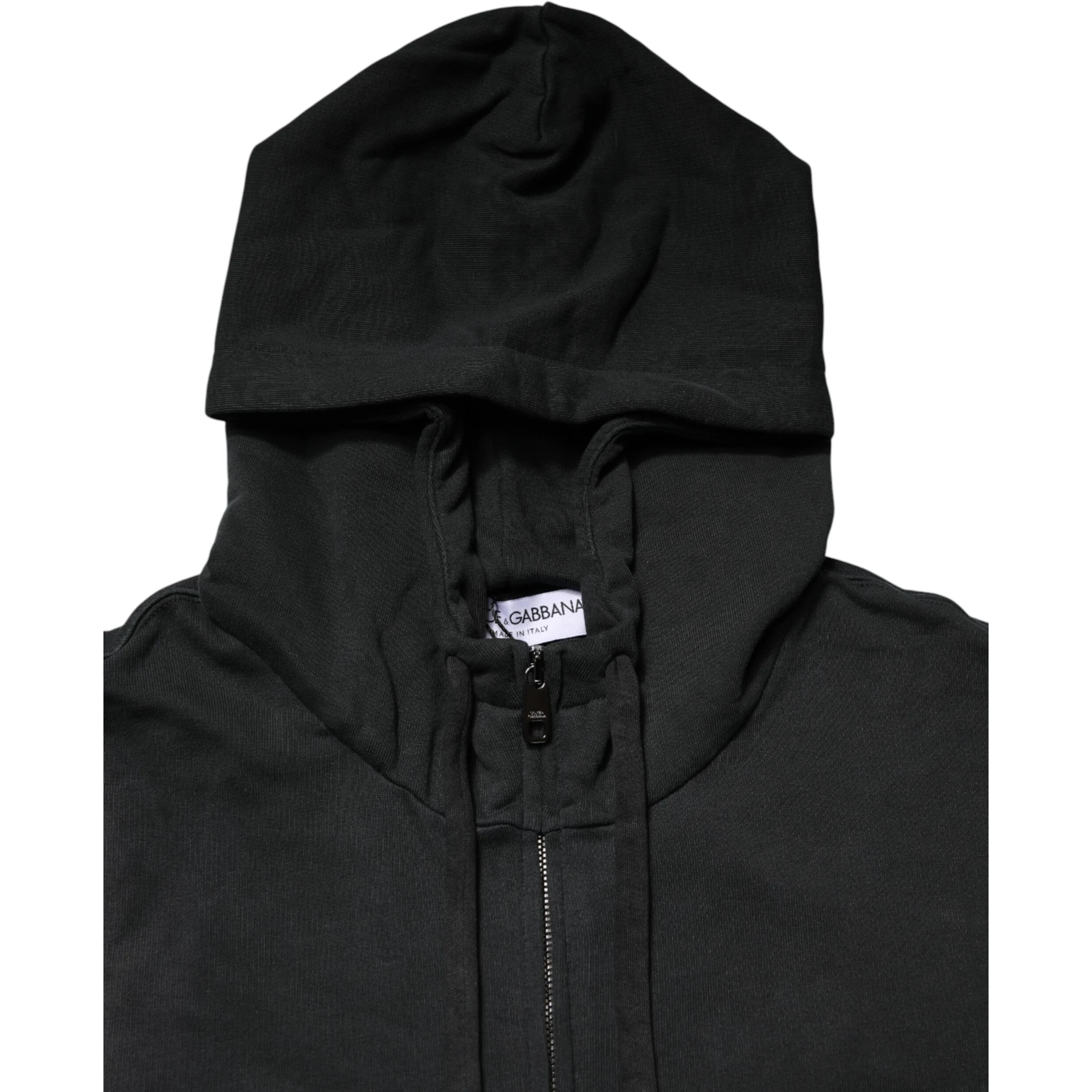 Black Full Zip Hooded Men Sweatshirt Sweater