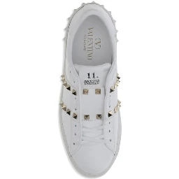White Calf Leather Bos Taurus Sneakers