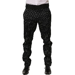 Black Polka Dot Cotton Dress Trouser Pants