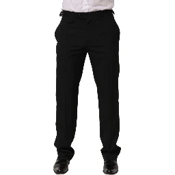 Black Tapered Leg Men Dress Trouser Pants
