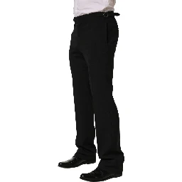 Black Tapered Leg Men Dress Trouser Pants