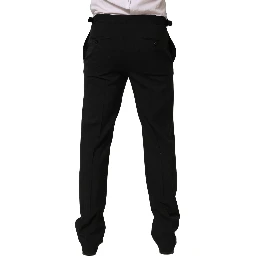 Black Tapered Leg Men Dress Trouser Pants