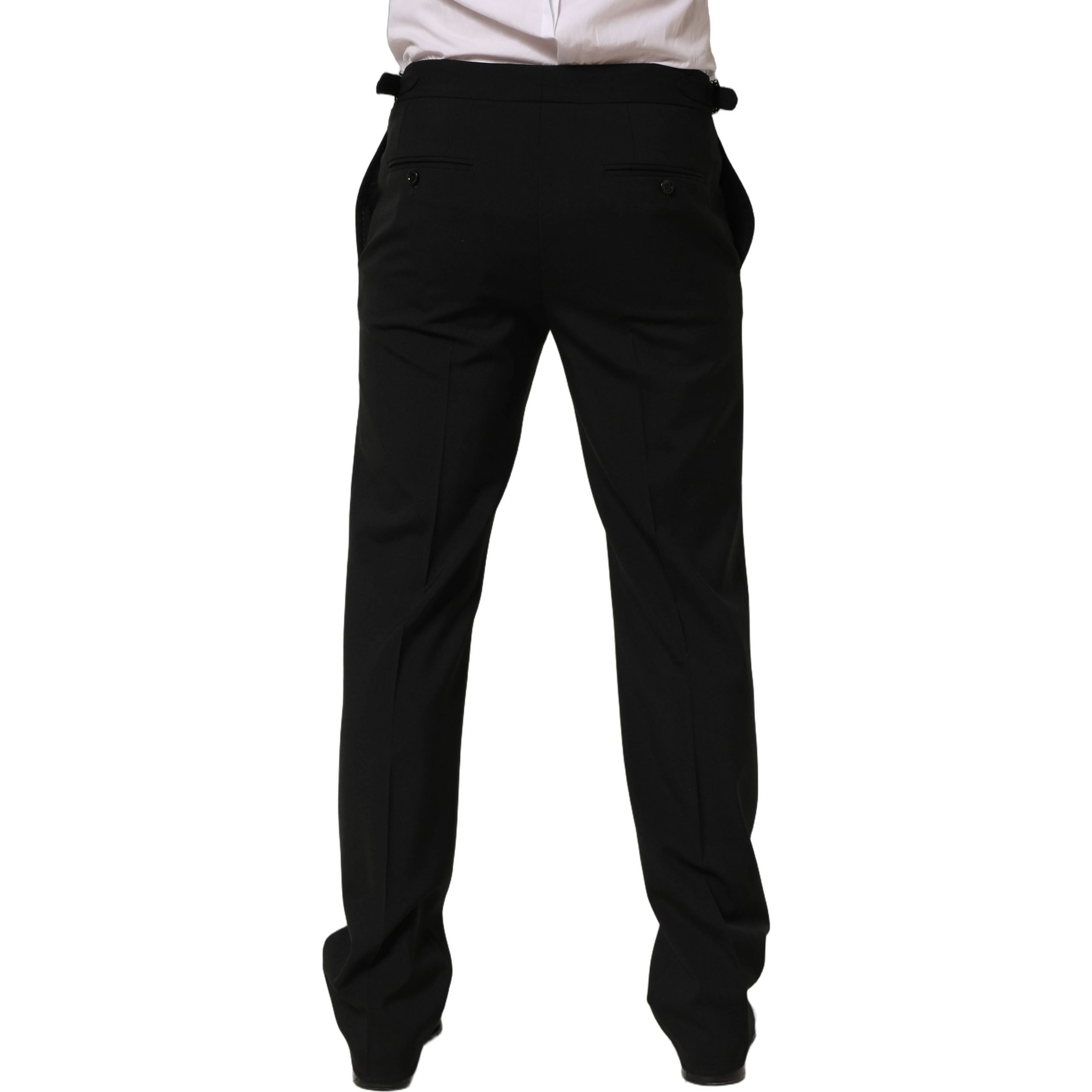 Black Tapered Leg Men Dress Trouser Pants