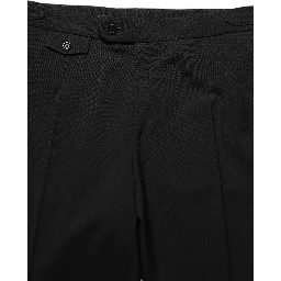 Black Tapered Leg Men Dress Trouser Pants