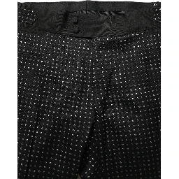 Black Polka Dot Cotton Dress Trouser Pants